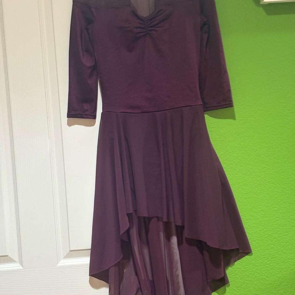 Adult Burgundy dance dress w attached leotard.